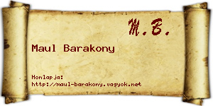 Maul Barakony névjegykártya